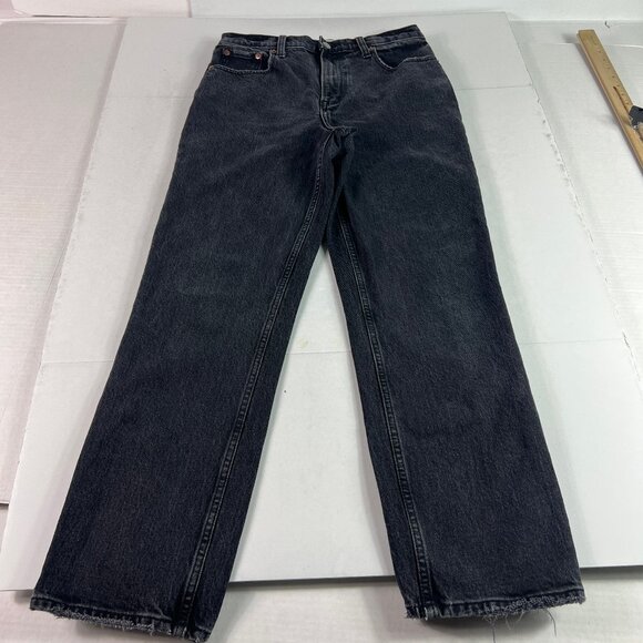 Abercrombie Fitch Jeans Womens 28x27* 90s Straight High Rise Black Denim Tag 27S - Picture 1 of 16